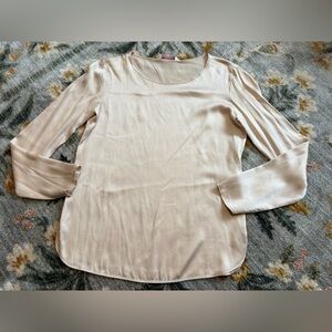 Max Mara Womens Moldava Silk-Blend Top Blouse Light Pink Size 6